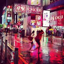 hong kong street rainy night causeway bay hong kong causeway bay rainy night