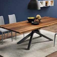 table design en bois massif pietement mikado en metal pechino midj table design dining table modern dinner table