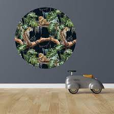 muursticker rond behangcirkel jungle kamer zwart muurstickers jungle kamer kinderen behang