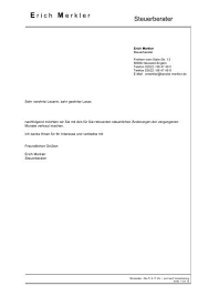 Alle informationen zur kündigung und fristen im mietrecht. E R I C H M E R K L E R Steuerberater