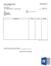 26+ Hours Invoice Template Word PNG
