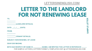 6 best lease renewal letter to tenant examples templates download now examples. Letter To Landlord Sample Letter To Landlord Not Renewing Lease Youtube