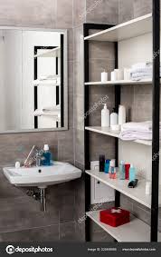 interior modern bathroom sinks shelves