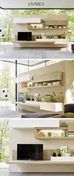 Livitalia design wohnwand c54 in braun matt mit tv wand paneel mit schwenkbarer tv halterung und led hintergrund beleuchtung. Tv Wohnwande