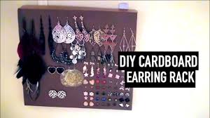 Make this easy diy frame to hold your jewelry! Easy Diy Earring Rack Cardboard At Home Materials Youtube