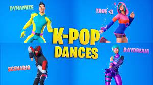 Fortnite All Kpop Dances Emotes Bts Dynamite Scenario Smooth Moves Youtube