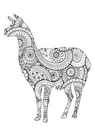 Free color page printables free coloring printable pages best pic. Llama Shape With Patterns Llamas Adult Coloring Pages
