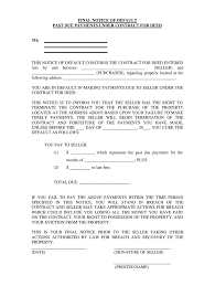 And also, scroll to see a sample cover letter you could utilize to craft your very own. Fillable Online Florida Final Notice Of Default For Past Due Payments In Connection With Contract For Deed Fax Email Print Pdffiller