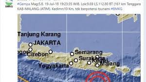Bmkg mencatat gempa dengan magnitudo 4,9 yang mengguncang pantai barat bengkulu pada pukul 17.43 wib dan tidak berpotensi tsunami. Gempa 5 9 M Di Malang Dini Hari Karna Id