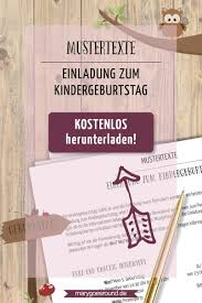 Mustertexte Für Die Einladung Zum Kindergeburtstag