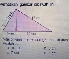 Maybe you would like to learn more about one of these? 4 Perhatikan Gambar Dibawah Ini Nilai X Yang Memenuhi Gambar Di Atasadalah A 10 Cmb 8 Cmc 7 Brainly Co Id
