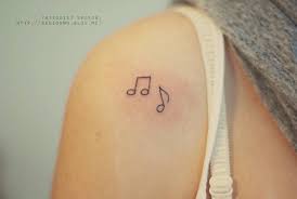 Minimalistic Music Note Tattoos On The Right Shoulder Tattoo Artist Seoeon Music Notes Tattoo Music Tattoos Music Note Tattoo