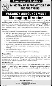 Job title, keyword or company. Jobs For Managing Director In Ministry Of Information Broadcasting