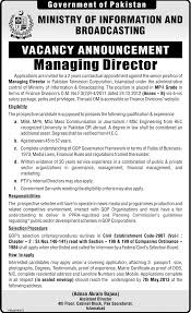 20,329 likes · 58 talking about this. Jobs For Managing Director In Ministry Of Information Broadcasting