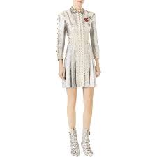 Gucci Long Sleeve Metallic Brocade Dress With Lace Details 14 000 Like White Long Sleeve Cocktail Dress Long Sleeve Floral Dress Metallic Cocktail Dresses
