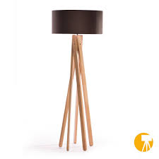 Design Stehlampe Tripod Leuchte Buche Holz H 160cm Stativ