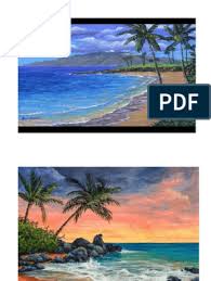 Cara mudah menggambar pemandangan pantai dengan pensil. Gambar Lukisan Pemandangan Di Tepi Pantai Cikimm Com