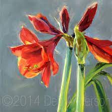 Oil Painting Amaryllis Amaryllis Painting Flower Art Flower Art Painting