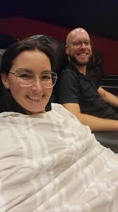 Using unconventional items for warmth at the movies