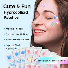Amazon.com: Sosky Hologram Pimple Patches for Face, Hydrocolloid Acne  Patches with Salicylic Acid, Cute Star Zit Stickers,Colorful Blemish  Covers,48 Count Blue Star Butterfly : Beauty & Personal Care