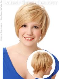 Add some long asymmetrical bangs as well. Short Hairstyles For Heavy Set Round Faces Hairstyles Vip