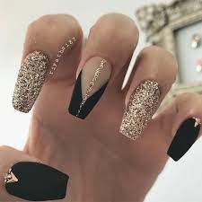 25 trendiest pink and red nails to explore; Coffin Nails Ideas For Enchanting Look Naildesignsjournal Com Glitter Nails Acrylic Stylish Nails Gold Nails