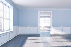 Work with an empty room. Empty Room With Blue Walls Door And Big Window Empty Room Empty Room Templates French Apartment Interior