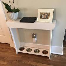 Narrow Console Table Dog Feeding Station Cat Feeding Stand Dog Feeding Station Narrow Console Table Cat Feeding Station