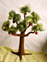 Waldorf Inspired Needle Felted Tree Spring Apple Tree Felt Tree Needle Felting Felt Spring