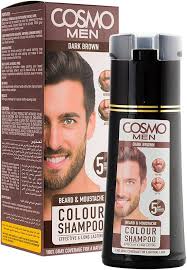 CD COSMO DESIGNS Dark Brown Beard Colour Natural Shampoo For Unisex