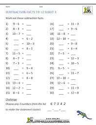 Welcome to our year 4 maths worksheets hub page. Free Subtraction Worksheets To 12
