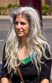 Young Woman With Gray Hair Long Gray Hair Long Hair Styles Older Women Hairstyles