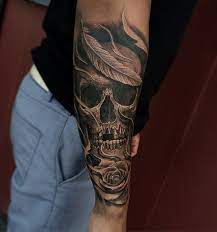 100 Awesome Skull Tattoo Designs Cuded Skull Sleeve Tattoos Skull Sleeve Skull Tattoos For Men