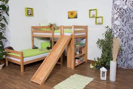 Hochbett kinderhochbett bett weiss inkl matratze 90 x 200 cm in harburg hamburg eissendorf hochbett mit rutsche tipps empfehlungen dein kinderhochbett de kinderbett etagenbett pauli. Kinderbett Etagenbett Moritz L Buche Vollholz Massiv Natur Mit Regal Und Rutsche Inkl Rollrost 90 X 200 Cm Teilbar