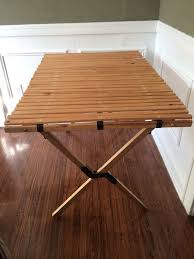 Vintage Topsport Camping Table Mid Century Wood Table Large Portable Table Slatted Table Camping Table Wood Table Portable Table