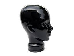 Heavy Black Glass Wig Hat Display Mannequin Head By Insoddsouts 72 00 Hat Display Display Mannequins Black Glass