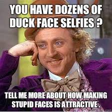 Duck Face Selfie Backwards With Time