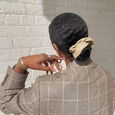 Totally Rad Hairstyles That Ll Make You Glad Scrunchies Are Back Scrunchie Hairstyles Natural Hair Styles Easy Natural Hair Styles