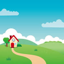 House Illustration Grass Landscape Green Nature Sky Cartoon Vector Field Road Tree Background Home Village Des In 2020 Kids Background Vector Illustration Illustration