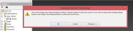 It doesn't work for the master design view representation. Solved The Current Design View Representation Is Locked Part File Autodesk Community Inventor