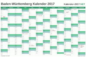 Markiere in dem dargestellten kalender des zeitraums januar 2021 bis dezember 2021, die tage, an welchen du deinen urlaub nehmen möchtest. Kalender 2017 Baden Wurttemberg