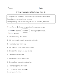 Use strategies such as counting on; Englishlinx Com Prepositions Worksheets