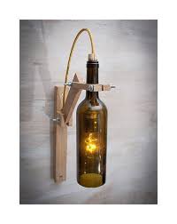 Braune Glasflasche Holzapplikation Holzlampe Weingeschenk Licht Weinbou Weinflaschenwand Weinflaschen Dekorieren Beleuchtete Weinflasche