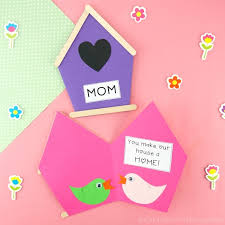 A bird and a bean shares her beautiful printable mother's day card! Mother S Day Birdhouse Card I Heart Crafty Things