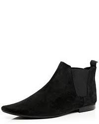Williams created his first elastic sided men's boots. Men S Black Suede Chelsea Boots By River Island Lookastic