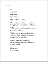 A formal letter is a type of communication between a company and an individual or between individuals and companies, such as contactors, clients, customers and other. Author Study A Free Complete Package For Motivating Kids To Learn And Grow