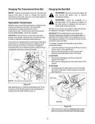 Attached is the blade diagram for correct placement of the deck belt. Changing The Transmission Drive Belt Hydrostatic Transmission Changing The Deck Belt Cub Cadet Lt1042 User Manual Page 27 40