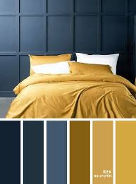 25 Best Color Schemes For Your Bedroom Navy Blue And Mustard Bedroom Colors In 2020 Color Palette Living Room Mustard Bedroom Bedroom Colors