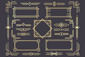 Black And Gold Art Deco Border Art Deco 1920s Border Frame Divider Art Deco Borders Art Deco Design Graphics Art Deco Pattern