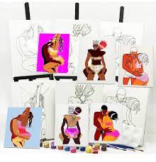 Amazon.com: Adult DIY Nude Erotic Couples Painting Kit | 6 Pack Sip and  Paint Pre drawn Canvas | 24 paint pots - paint brushes and palette :  Handmade Products